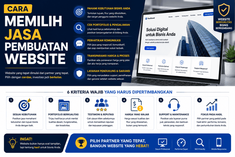 Cara Memilih Jasa Pembuatan Website yang Tepat di 2026